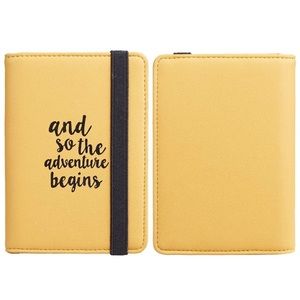 YELLOW-AND SO THE ADVENTURE BEGINS PASSPORT HOLDER